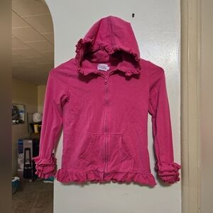 Ooh La La Boutique pink ruffle icing zip up hoodie size 6 in great condition